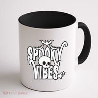 Spooky Vibes Skull Halloween Coffee Mug thumb 1