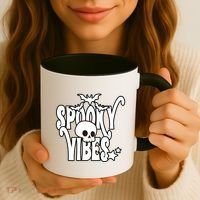Spooky Vibes Skull Halloween Coffee Mug thumb 3