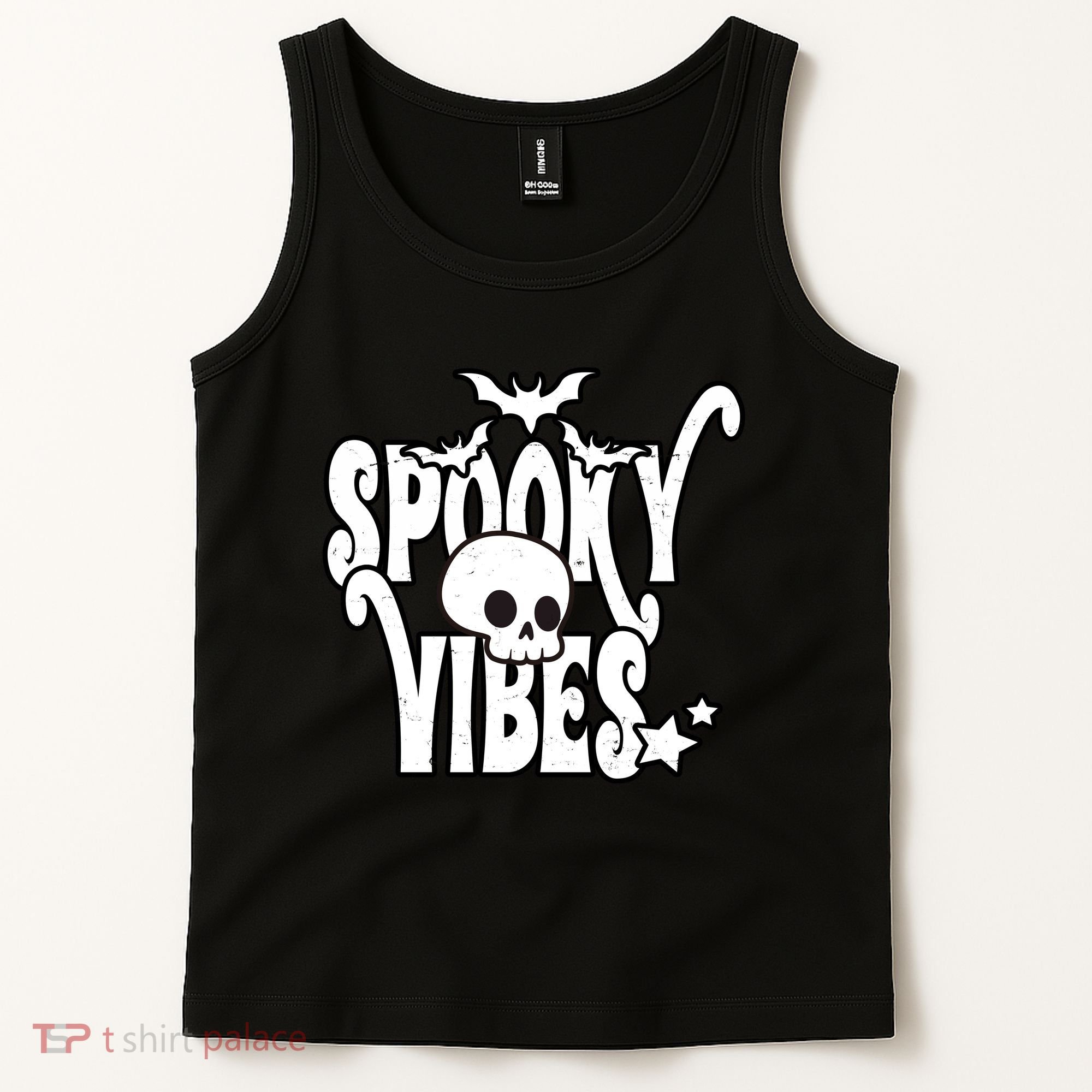 Spooky Vibes Skull Halloween Tank Top