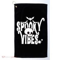 Spooky Vibes Skull Halloween Golf Towel thumb 0