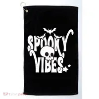 Spooky Vibes Skull Halloween Golf Towel thumb 0