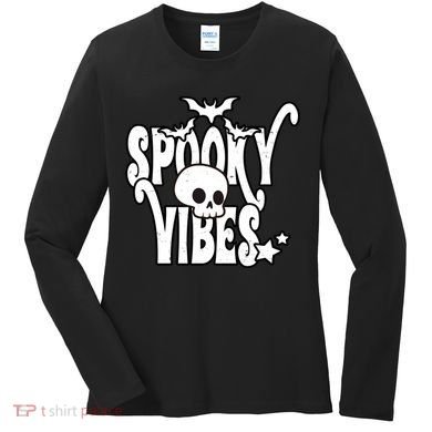 Spooky Vibes Skull Halloween Women's Long Sleeve Shirt