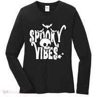 Spooky Vibes Skull Halloween Women's Long Sleeve Shirt thumb 0