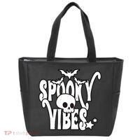 Spooky Vibes Skull Halloween Tote Bag thumb 0