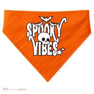 Spooky Vibes Skull Halloween USA-Made Doggie Bandana