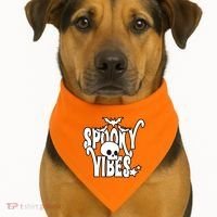 Spooky Vibes Skull Halloween USA-Made Doggie Bandana thumb 1