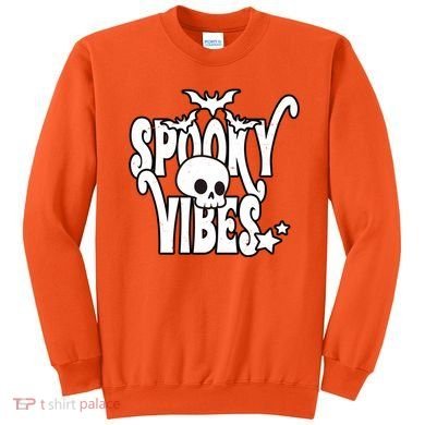 Spooky Vibes Skull Halloween Sweatshirt