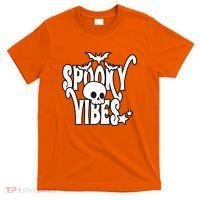 Spooky Vibes Skull Halloween T-Shirt thumb 0