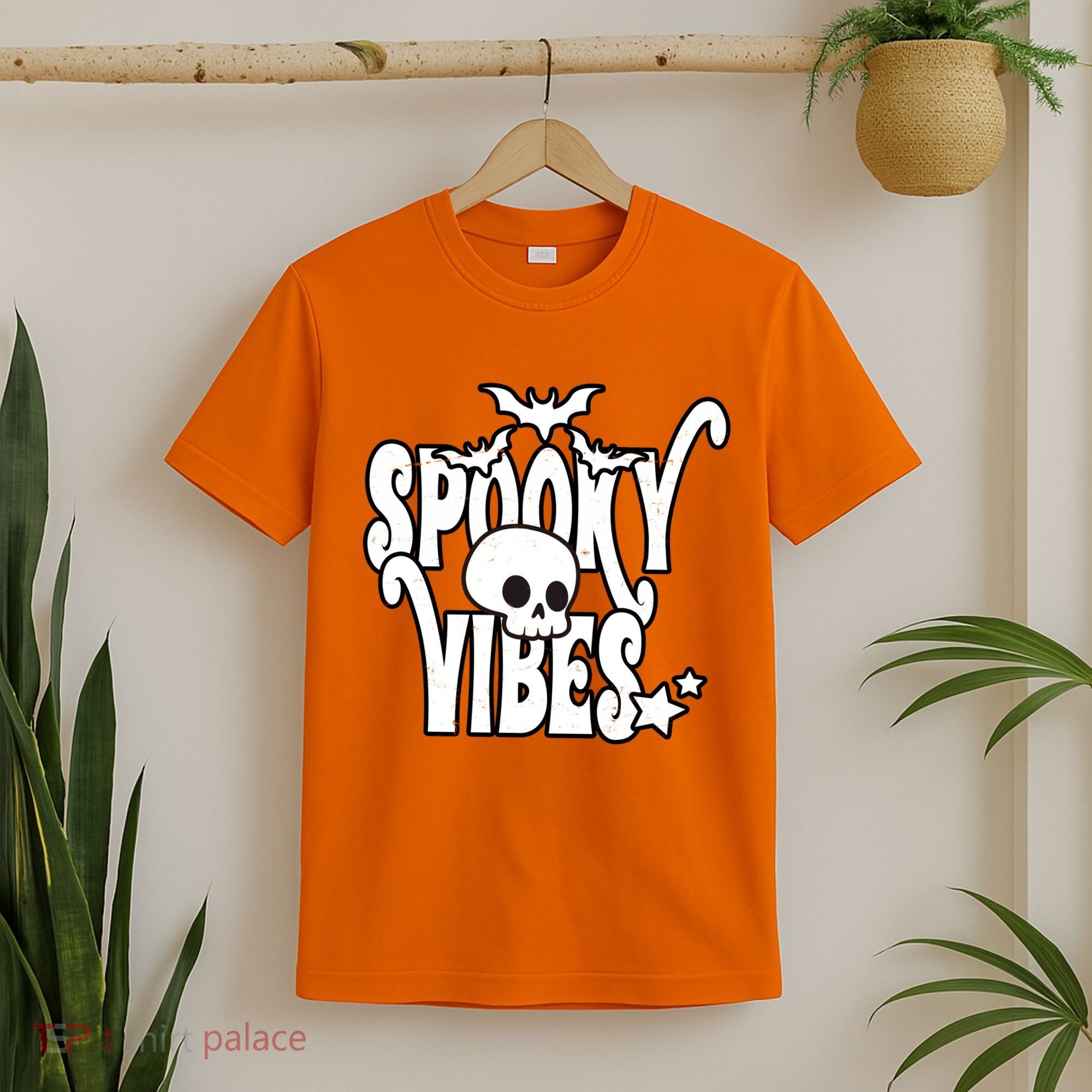 Spooky Vibes Skull Halloween T-Shirt