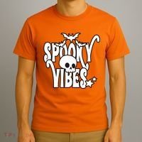 Spooky Vibes Skull Halloween T-Shirt thumb 3