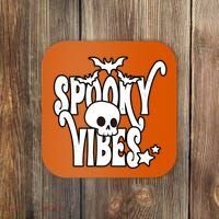 Spooky Vibes Skull Halloween Coaster thumb 0