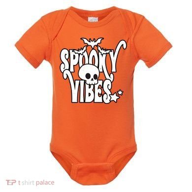 Spooky Vibes Skull Halloween Baby Bodysuit