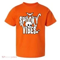 Spooky Vibes Skull Halloween Toddler T-Shirt thumb 0
