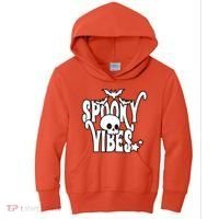 Spooky Vibes Skull Halloween Kids Hoodie thumb 0