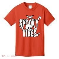 Spooky Vibes Skull Halloween Kids T-Shirt thumb 0