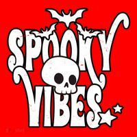 Spooky Vibes Skull Halloween Santa Hat thumb 1