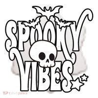 Spooky Vibes Skull Halloween Ceramic Ornament thumb 2