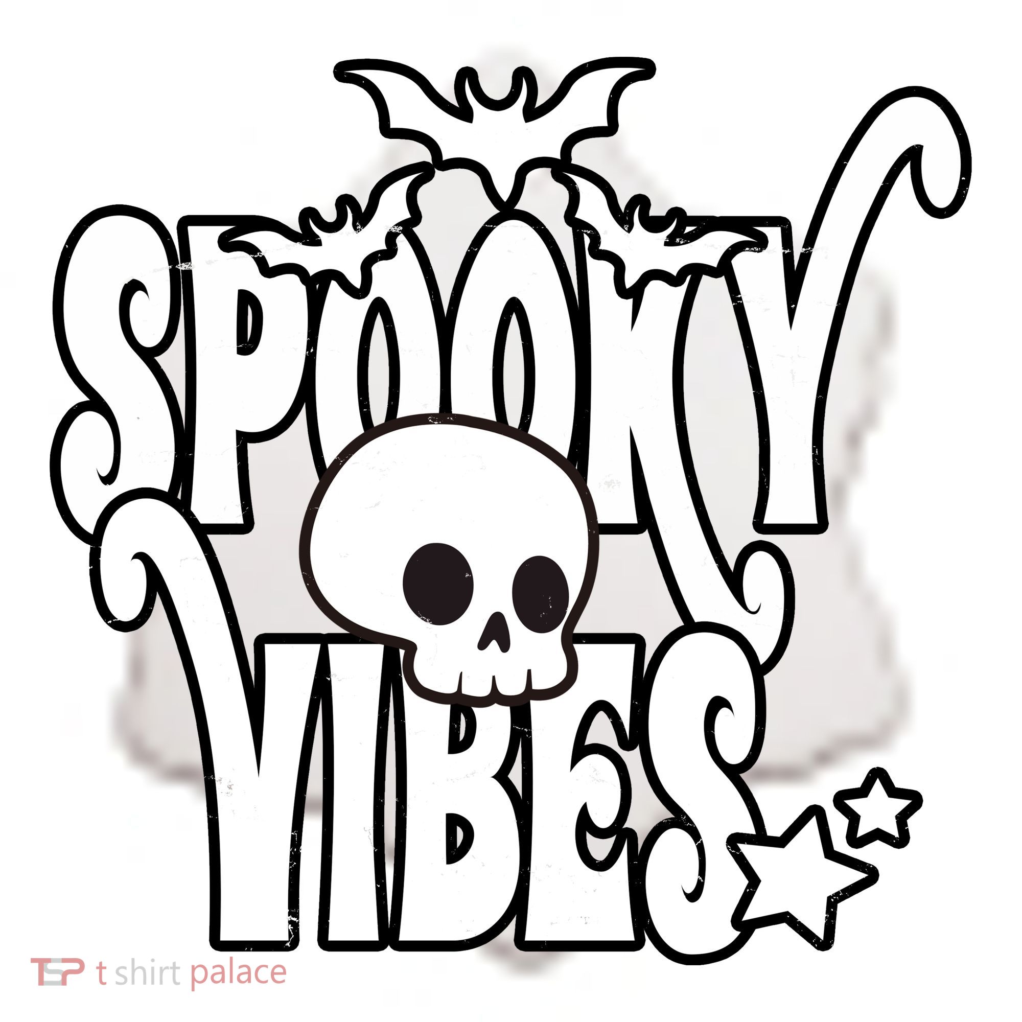 Spooky Vibes Skull Halloween Ceramic Ornament
