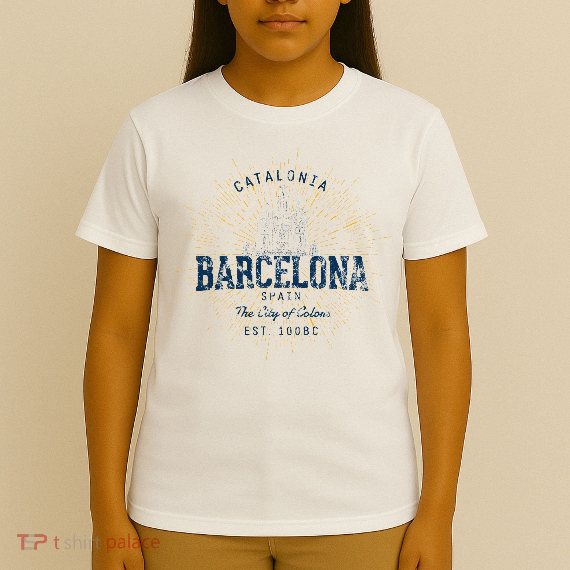 Spain Vacation Souvenir Vintage Barcelona T-Shirt