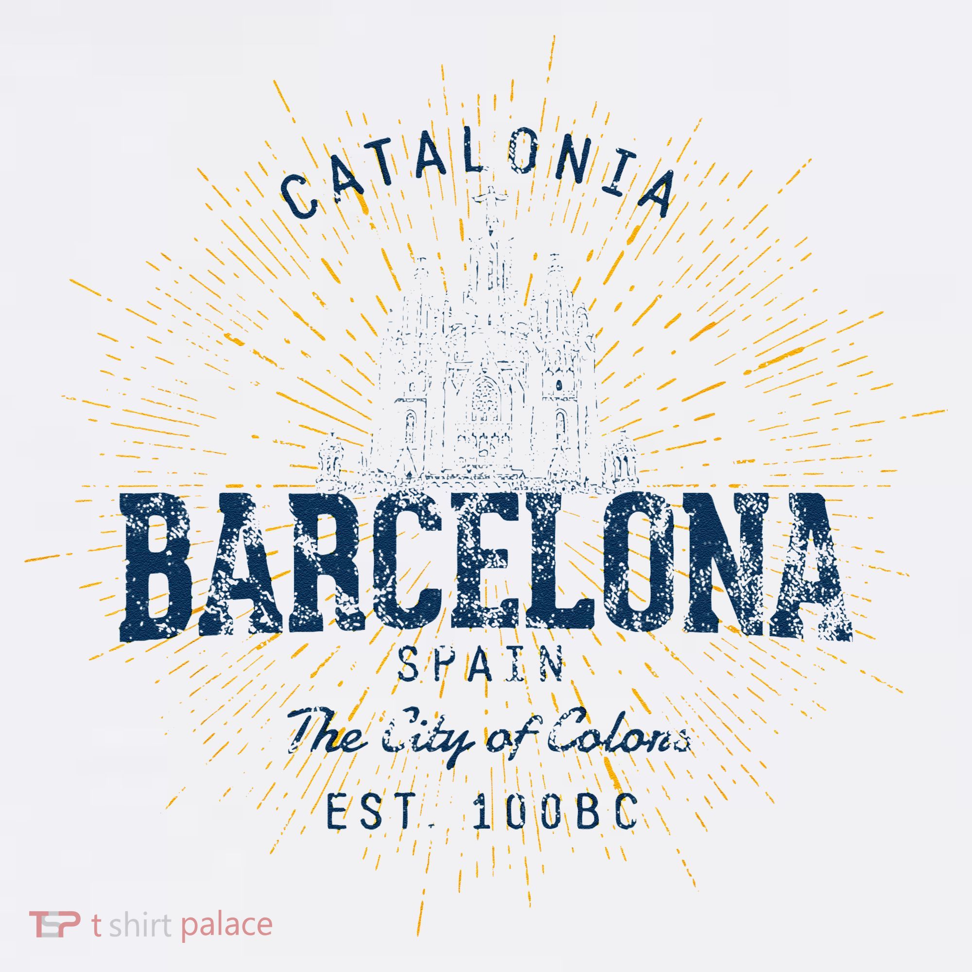 Spain Vacation Souvenir Vintage Barcelona T-Shirt