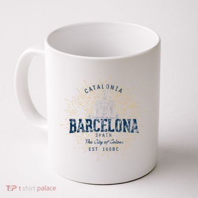 Spain Vacation Souvenir Vintage Barcelona Coffee Mug