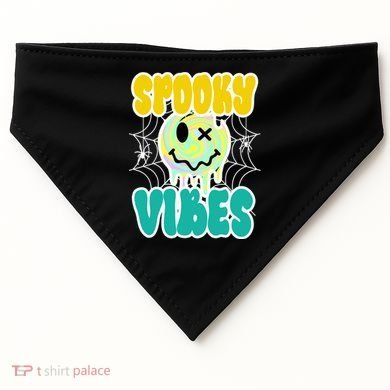 Spooky Vibes Smile Face Halloween USA-Made Doggie Bandana
