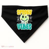 Spooky Vibes Smile Face Halloween USA-Made Doggie Bandana thumb 0