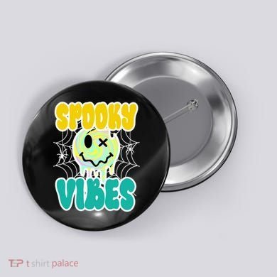 Spooky Vibes Smile Face Halloween Button