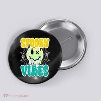 Spooky Vibes Smile Face Halloween Button thumb 0