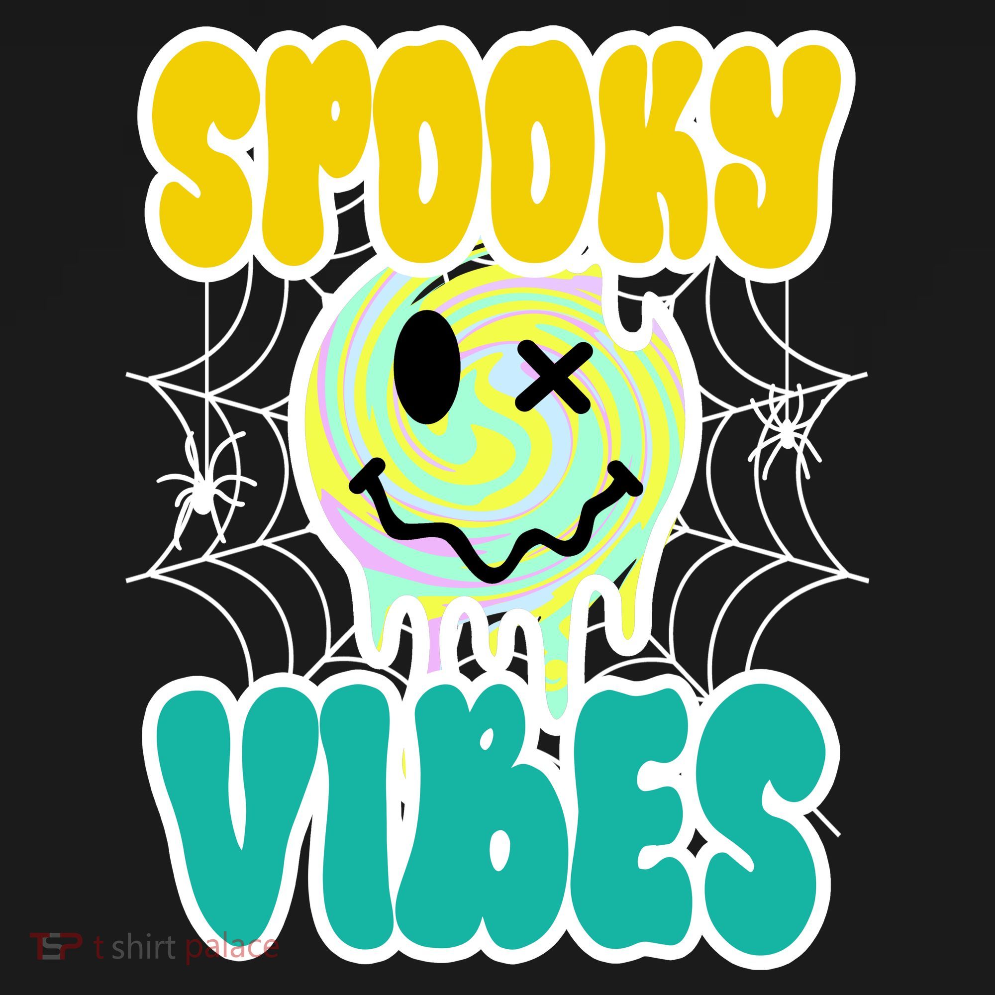 Spooky Vibes Smile Face Halloween Button