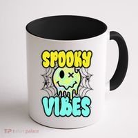 Spooky Vibes Smile Face Halloween Coffee Mug thumb 1