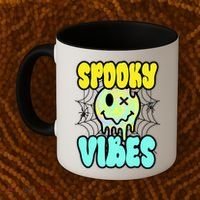 Spooky Vibes Smile Face Halloween Coffee Mug thumb 2