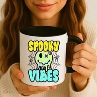 Spooky Vibes Smile Face Halloween Coffee Mug thumb 3