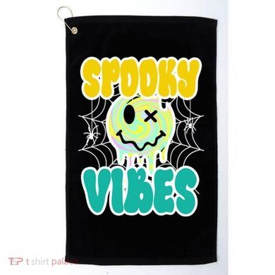 Spooky Vibes Smile Face Halloween Golf Towel