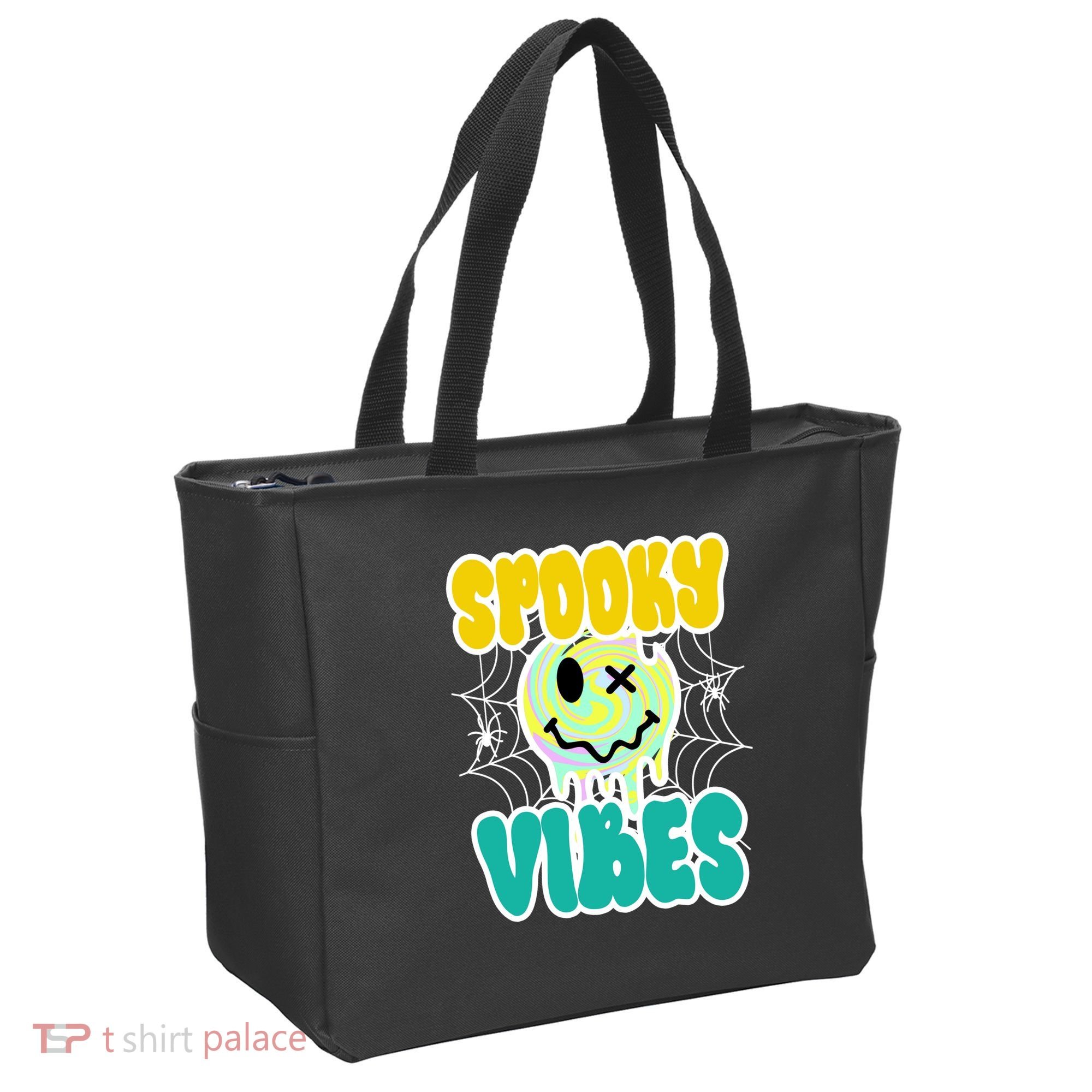 Spooky Vibes Smile Face Halloween Tote Bag