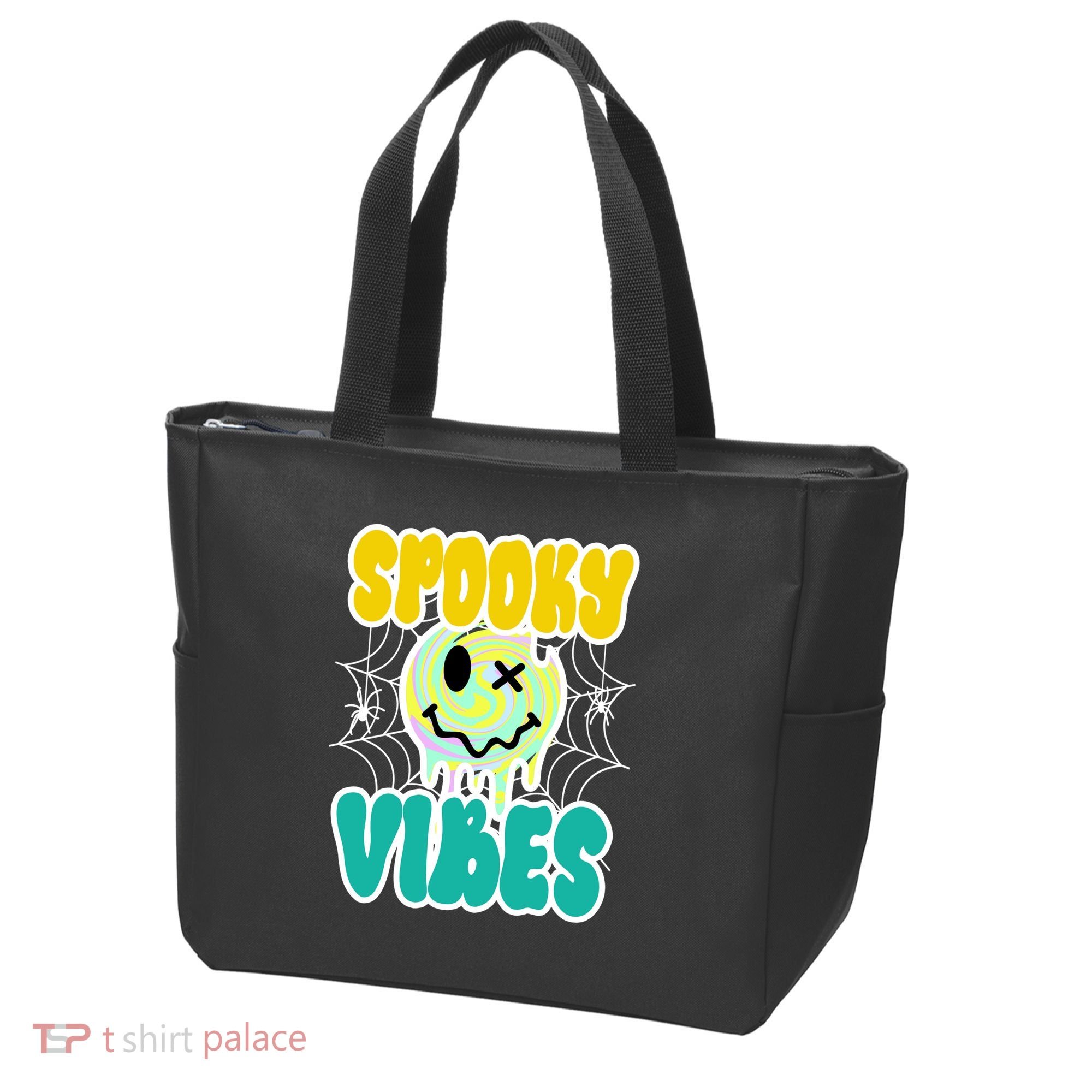 Spooky Vibes Smile Face Halloween Tote Bag