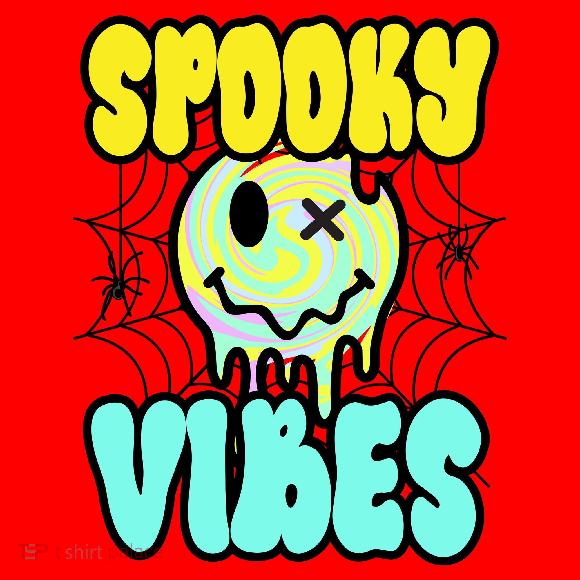 Spooky Vibes Smile Face Halloween Santa Hat