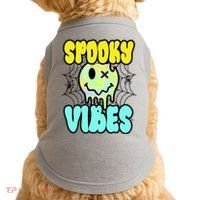 Spooky Vibes Smile Face Halloween Doggie Tank thumb 0