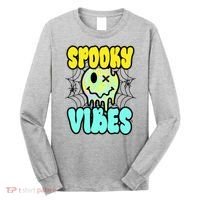 Spooky Vibes Smile Face Halloween Long Sleeve Shirt thumb 0