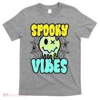 Spooky Vibes Smile Face Halloween T-Shirt thumb 0