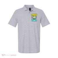 Spooky Vibes Smile Face Halloween Polo thumb 0