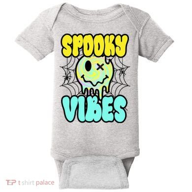 Spooky Vibes Smile Face Halloween Baby Bodysuit