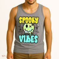 Spooky Vibes Smile Face Halloween Tank Top thumb 3