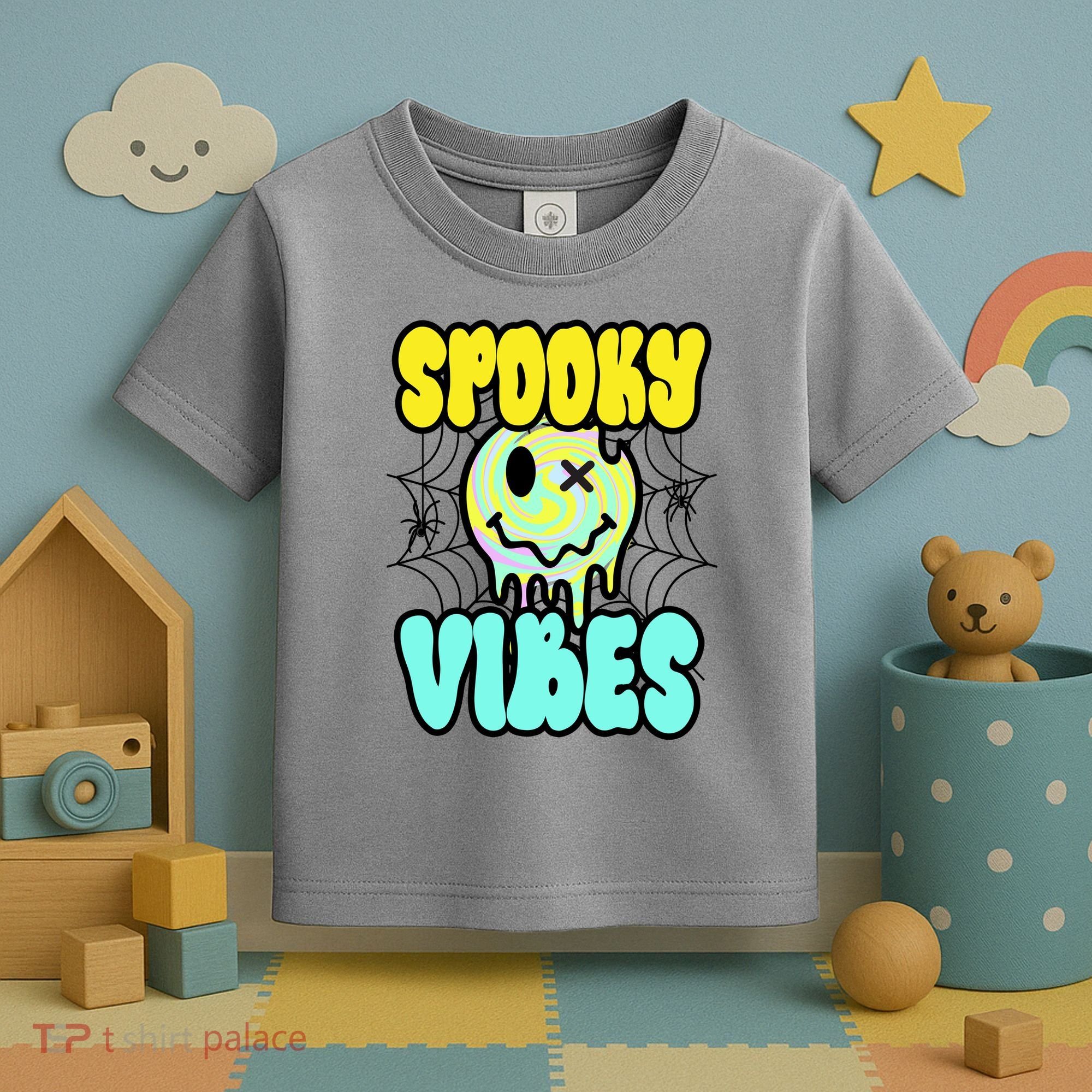 Spooky Vibes Smile Face Halloween Toddler T-Shirt