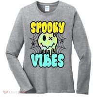 Spooky Vibes Smile Face Halloween Women's Long Sleeve Shirt thumb 0
