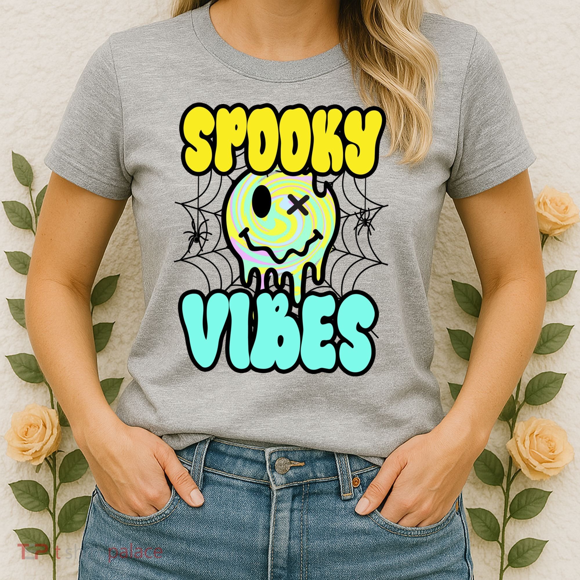 Spooky Vibes Smile Face Halloween Women's T-Shirt