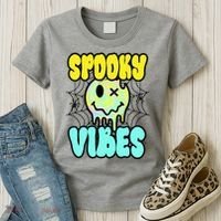 Spooky Vibes Smile Face Halloween Women's T-Shirt thumb 3