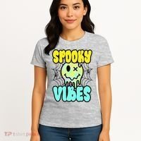 Spooky Vibes Smile Face Halloween Women's T-Shirt thumb 4