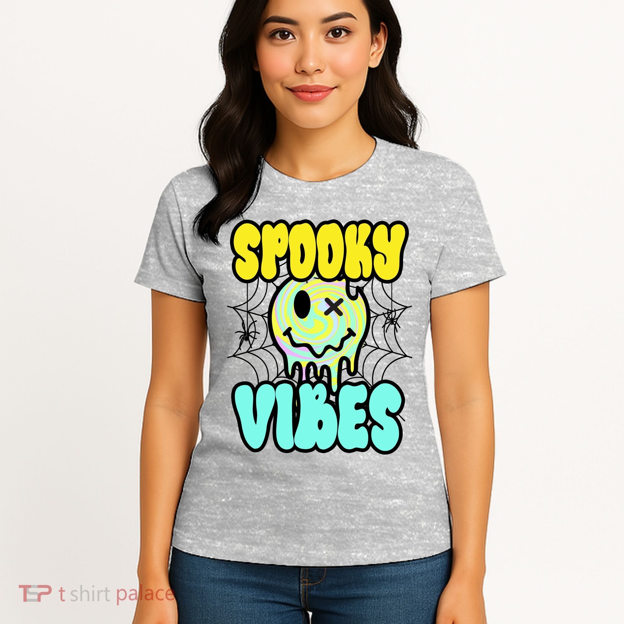 Spooky Vibes Smile Face Halloween Women's T-Shirt