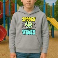 Spooky Vibes Smile Face Halloween Kids Hoodie thumb 2